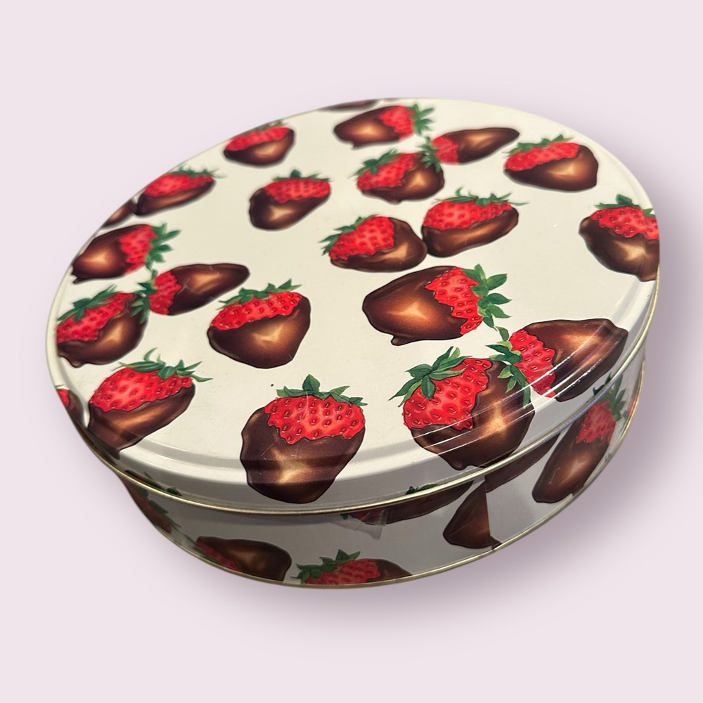 Department 56 Sweets Chocolate Covered Strawberry Round Nesting Tin Set - Picture 3 of 12
